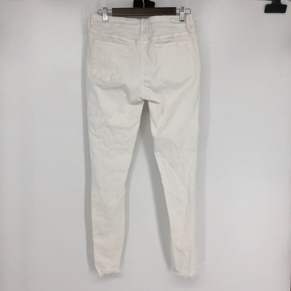 Articles of  Society Sarah Skinny White Jeans Ripped Knee Mid-rise size 29 - Picture 4 of 15